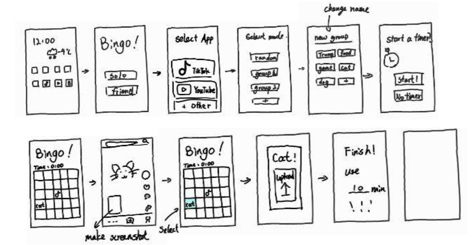 Video Bingo Game Interface Sketches